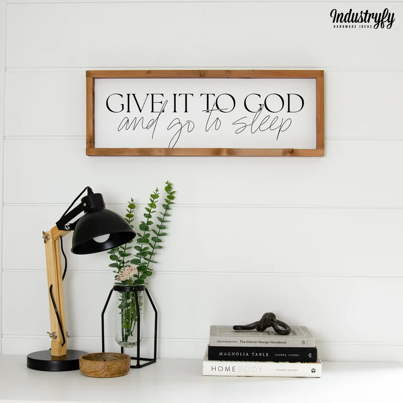 Landhaus Schild | Give it to God and go to sleep