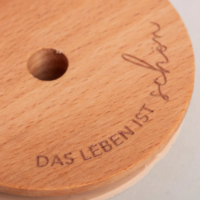 Deckel - für hohes Trinkglas - Das Leben ist schön