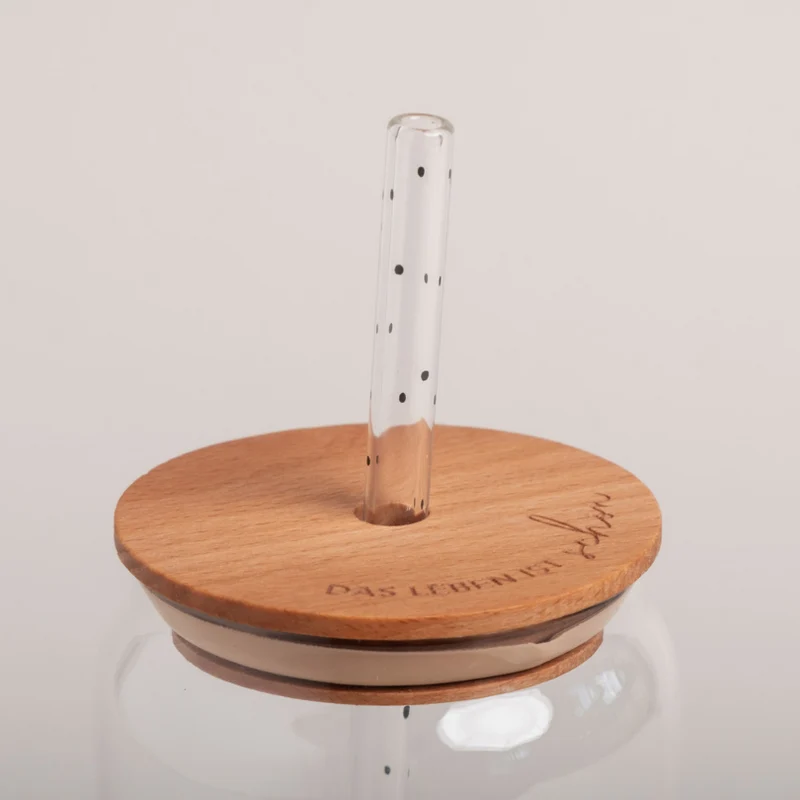 Deckel - für hohes Trinkglas - Das Leben ist schön