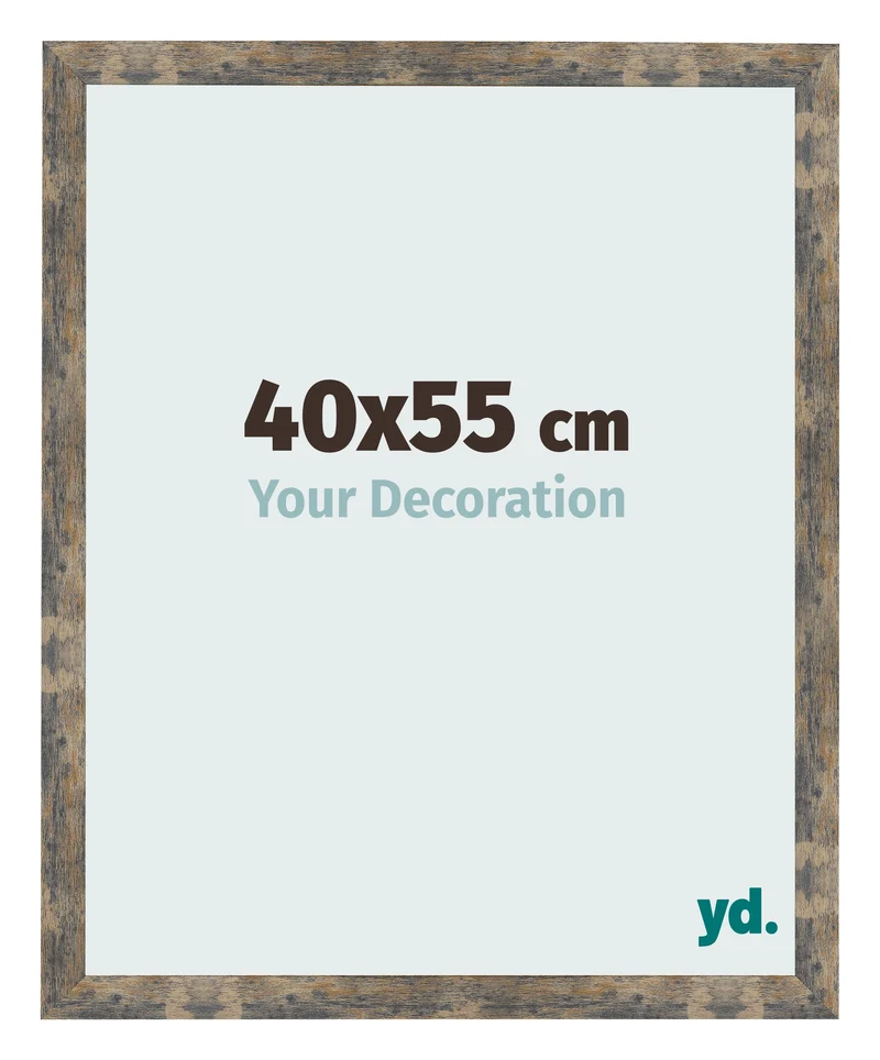 Bilderrahmen 40x55 cm - Blau Gold Meliert - MDF - Bologna