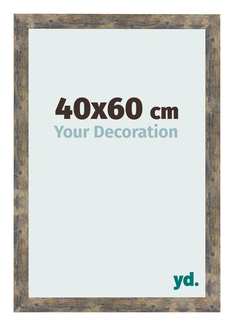 Bilderrahmen 40x60 cm - Blau Gold Meliert - MDF - Bologna