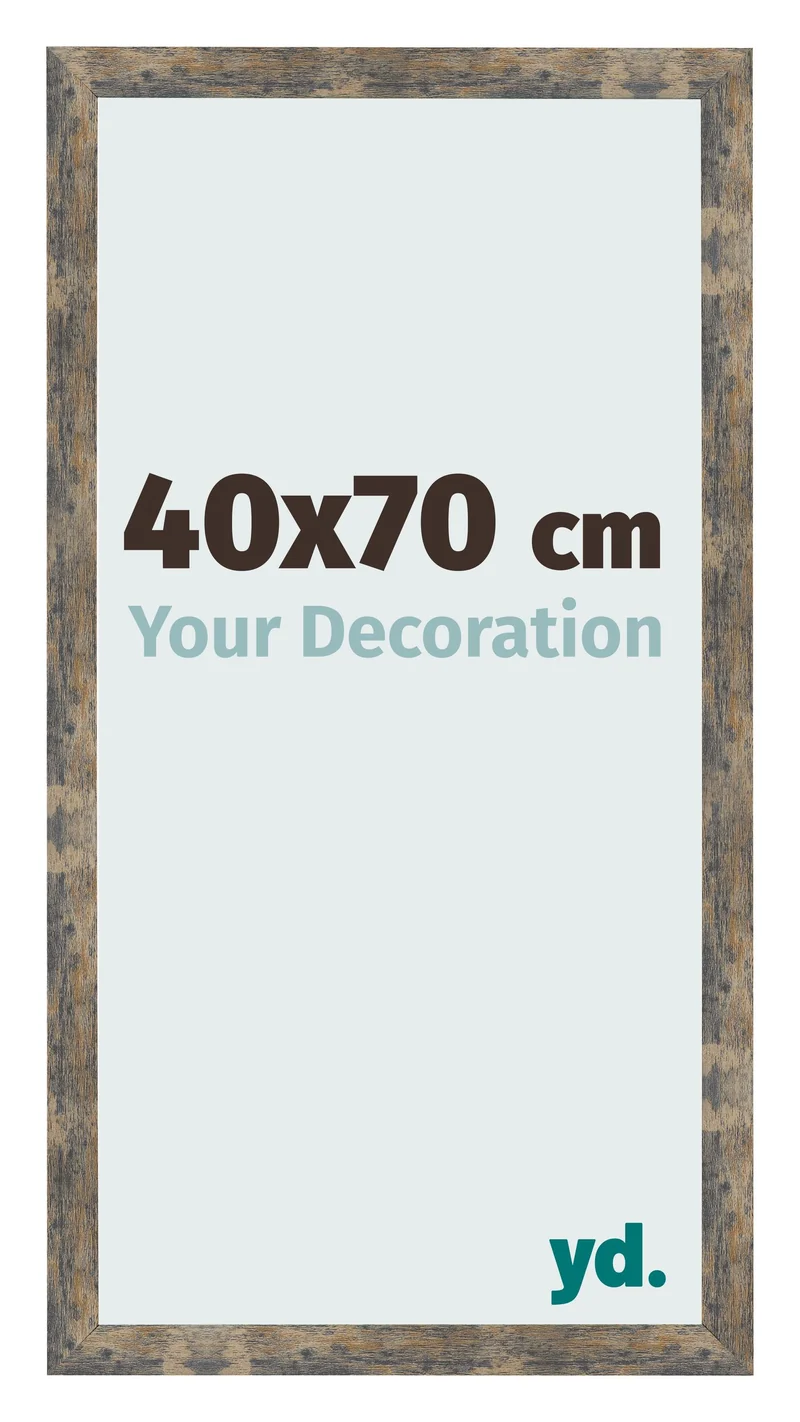 Bilderrahmen 40x70 cm - Blau Gold Meliert - MDF - Bologna