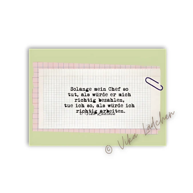 Postkarte • Chef, richtig arbeiten *RESTPOSTEN