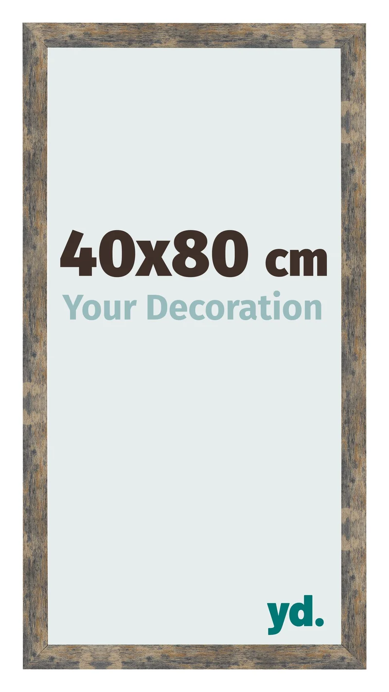 Bilderrahmen 40x80 cm - Blau Gold Meliert - MDF - Bologna