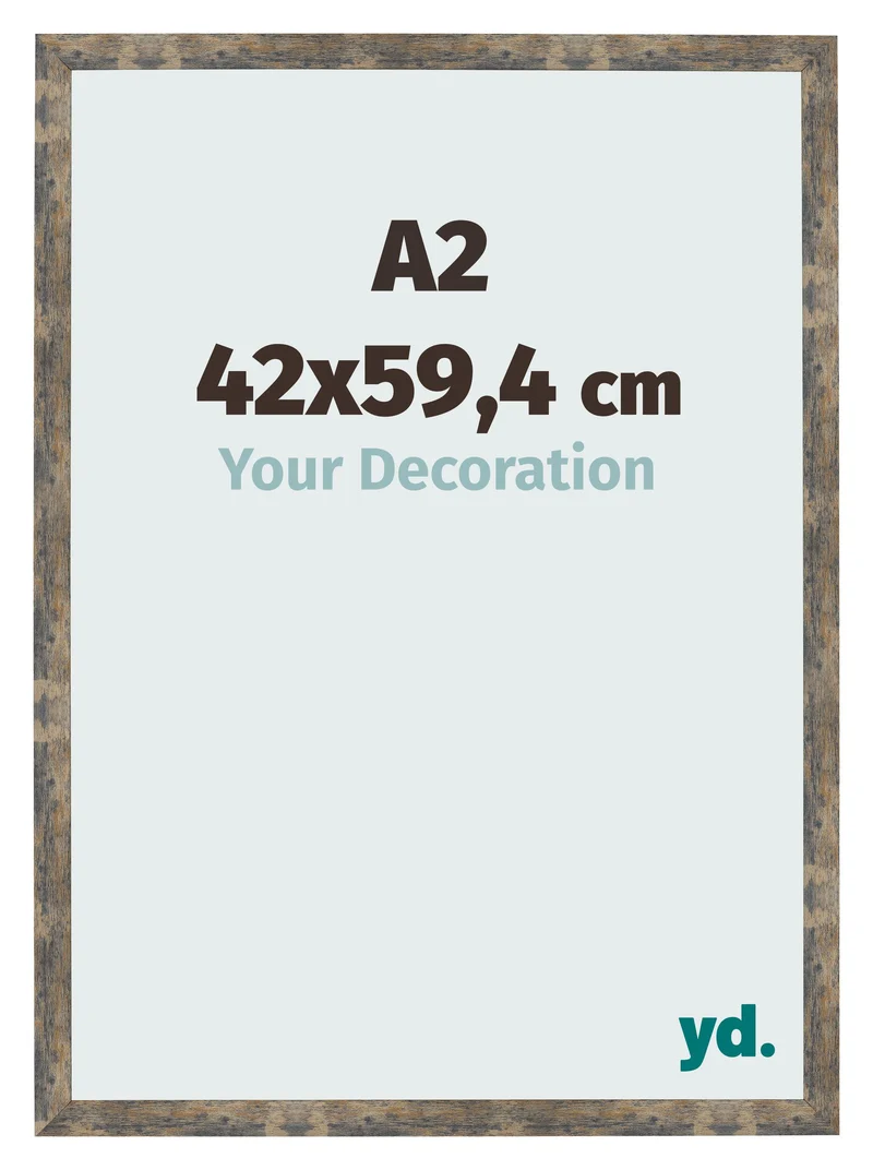 Bilderrahmen A2 - 42x59,4 cm - Blau Gold Meliert - MDF - Bologna