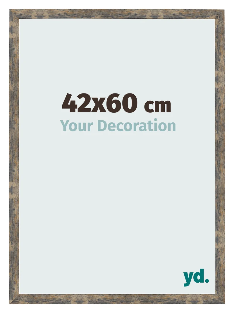 Bilderrahmen 42x60 cm - Blau Gold Meliert - MDF - Bologna