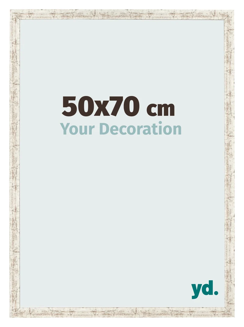 Bilderrahmen 50x70 cm - Weiß Vintage - MDF - Bologna