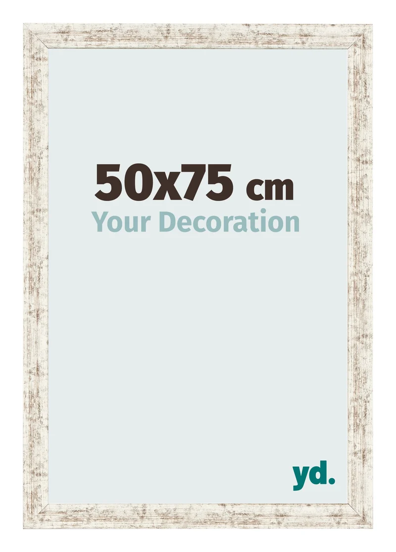 Bilderrahmen 50x75 cm - Weiß Vintage - MDF - Bologna