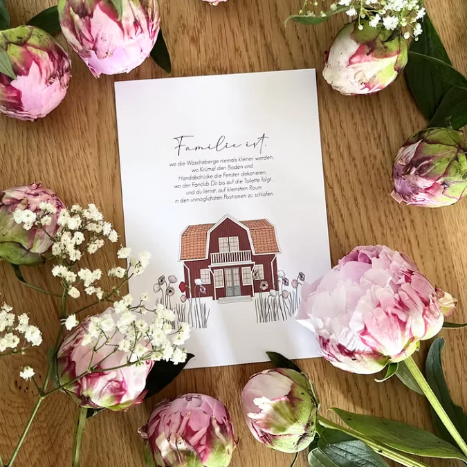 Postkarte • Familie ist, wo die