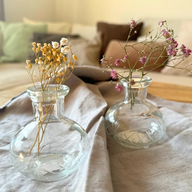 Vase Mini - bauchig mit Schliff