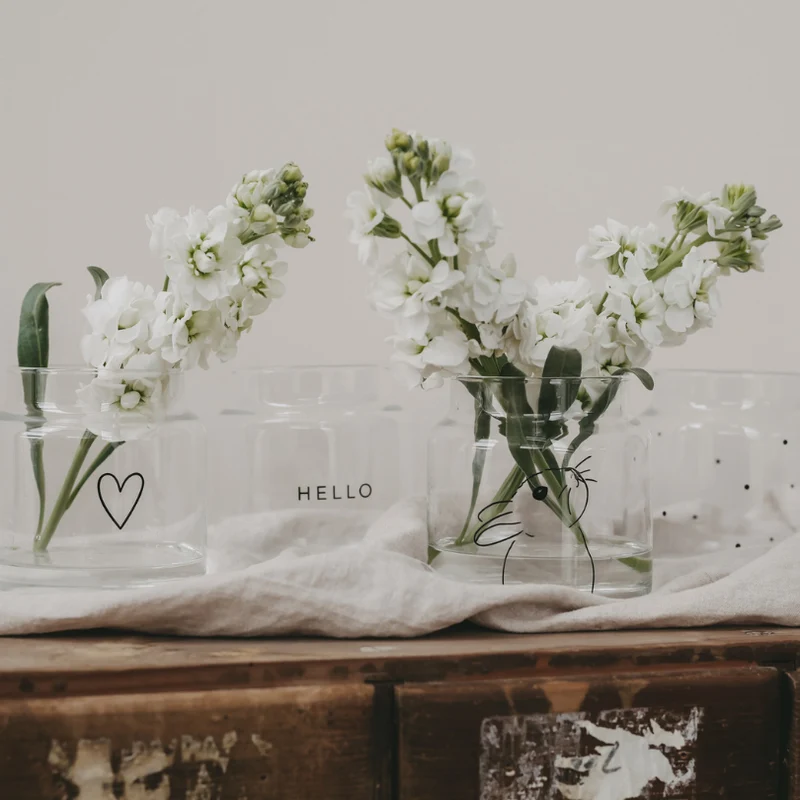 Vase und Windlicht - Glas Herz - M