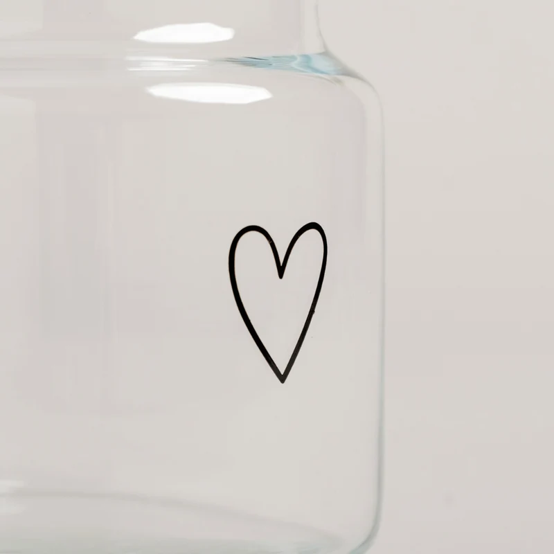 Vase und Windlicht - Glas Herz - M