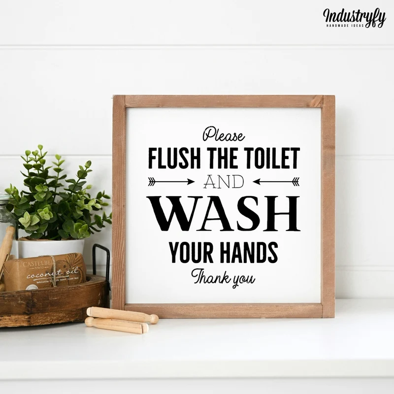Landhaus Schild | Flush the toilet No1