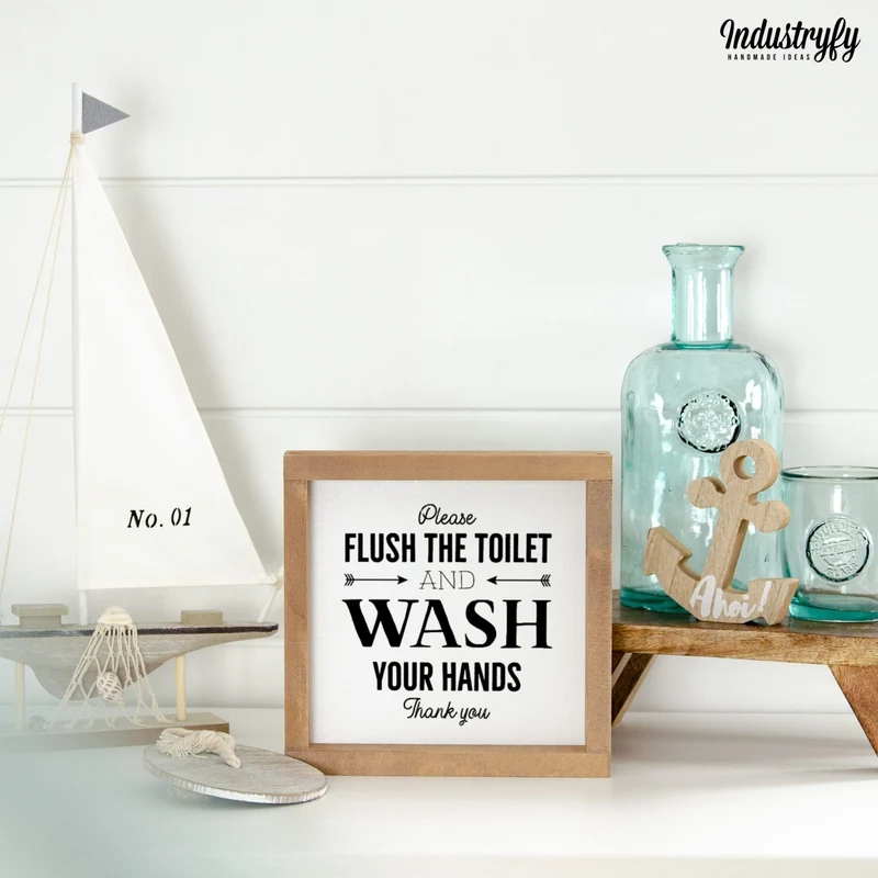 Landhaus Schild | Flush the toilet No1