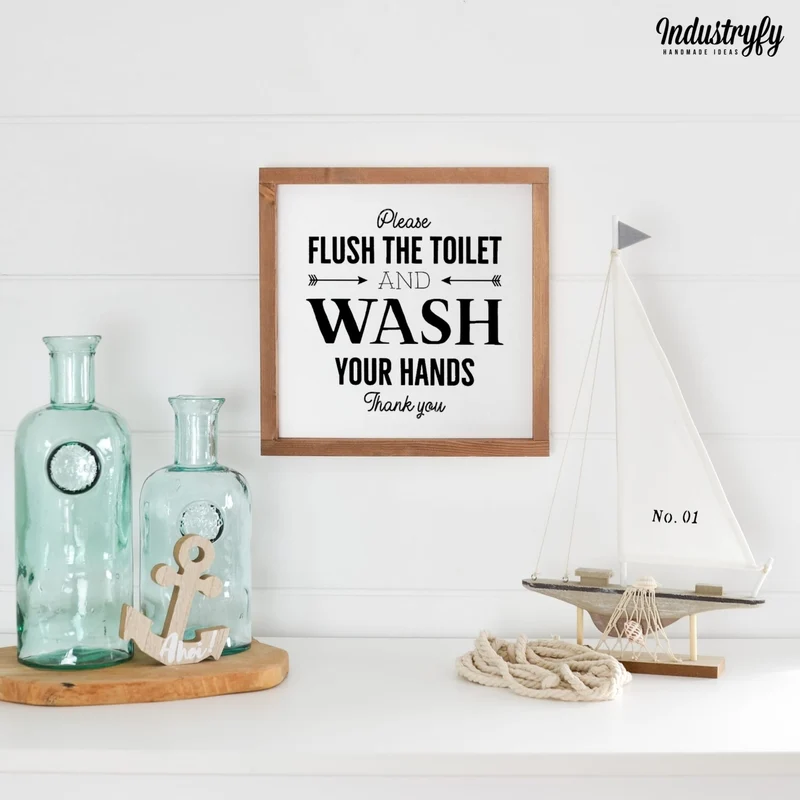 Landhaus Schild | Flush the toilet No1