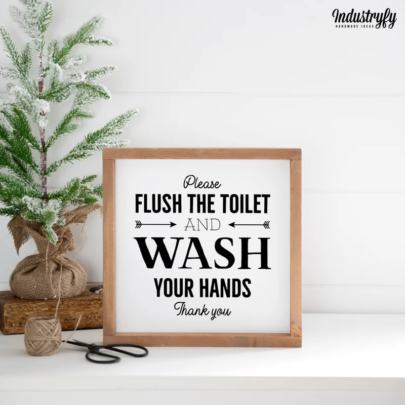Landhaus Schild | Flush the toilet No1
