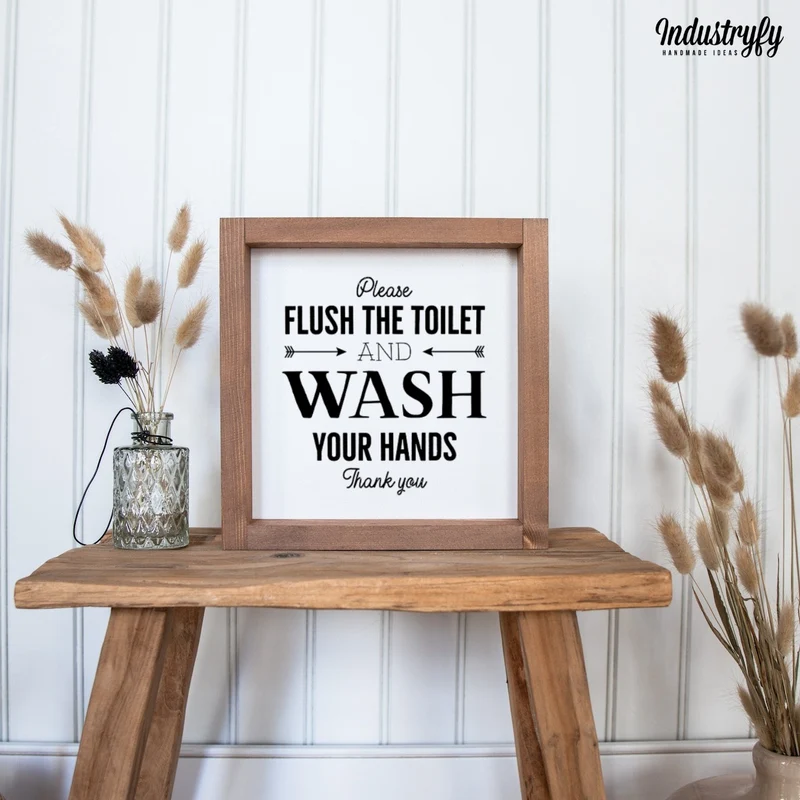 Landhaus Schild | Flush the toilet No1