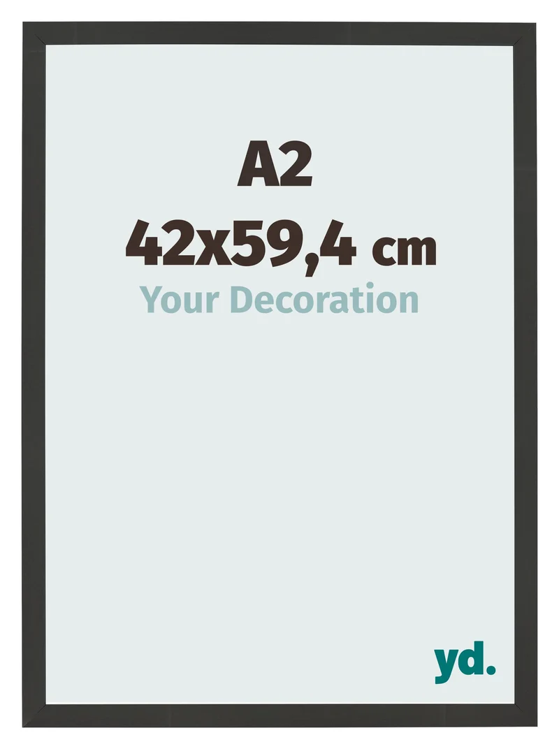 Bilderrahmen A2 - 42x59,4 cm - Schwarz Gemasert - MDF - Bologna