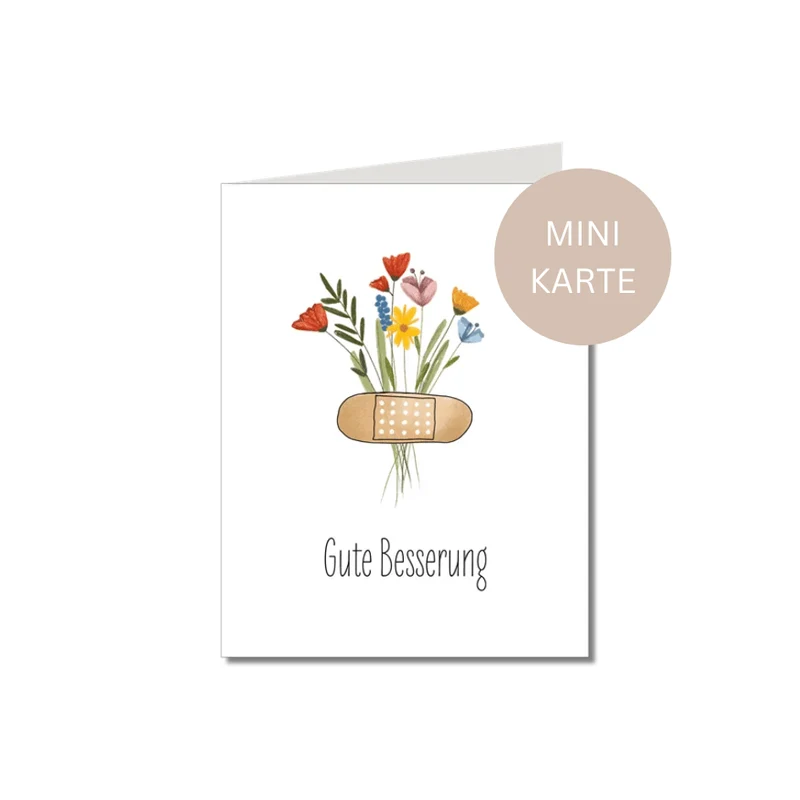 Mini Karte - Doppelkarte - Gute Besserung
