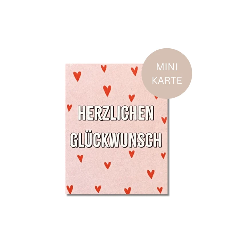 Mini Karte - Postkarte - Herzlichen Glückwunsch