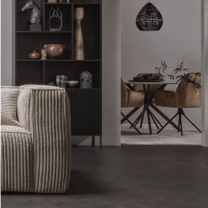 3,5 Sitzer Sofa Bean Ribcord Travertin - WOOOD