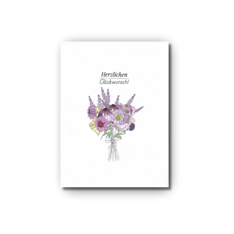 Postkarte • Herzlichen Glückwunsch Strauß