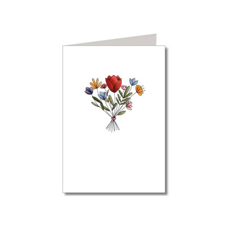 Klappkarte m. Umschlag - Blumenbouquett