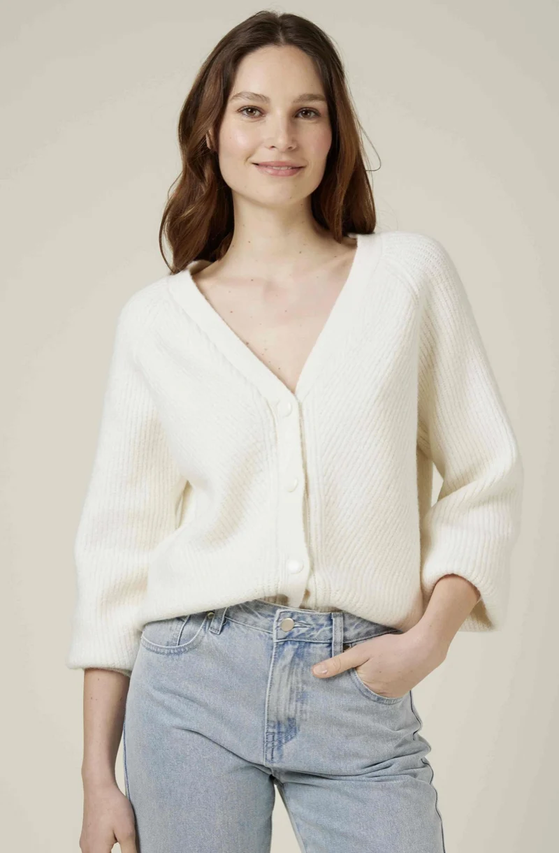 Strickjacke • PERLA • creme