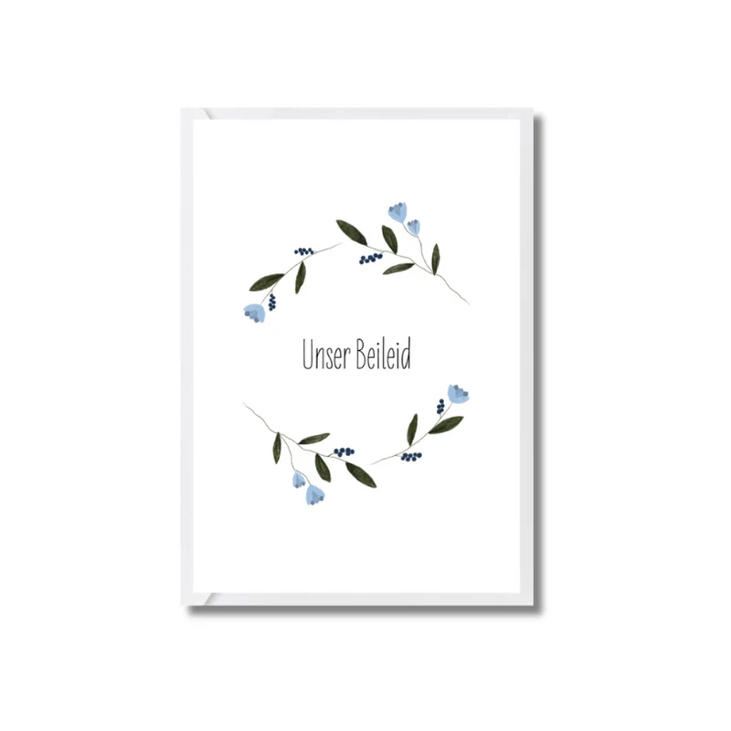 Klappkarte m. Umschlag - Trauer - Unser Beileid
