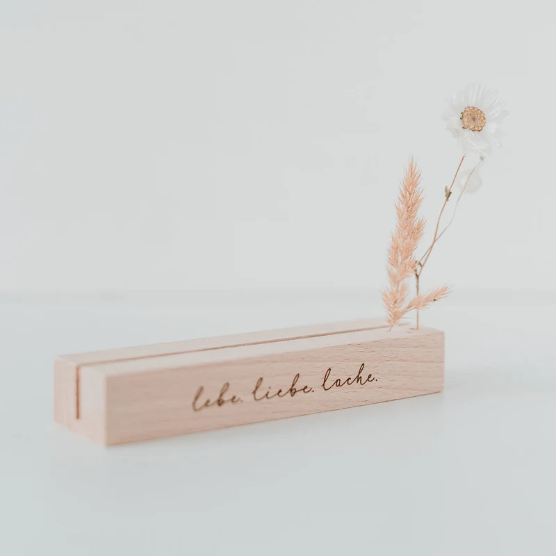 Karten- & Blumenhalter • Lebe Liebe Lache
