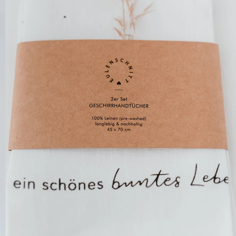 Geschirrtuch • 100% Leinen • Schönes buntes Leben