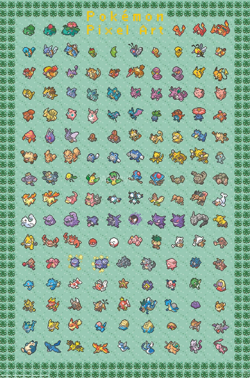 Poster Pokemon - Pixel Art 61x91,5cm