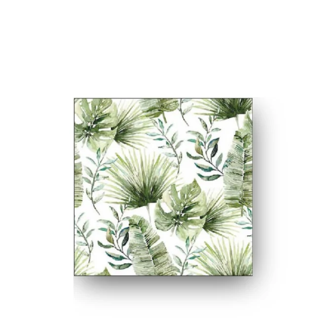 Papierserviette S • Jungle leaves white