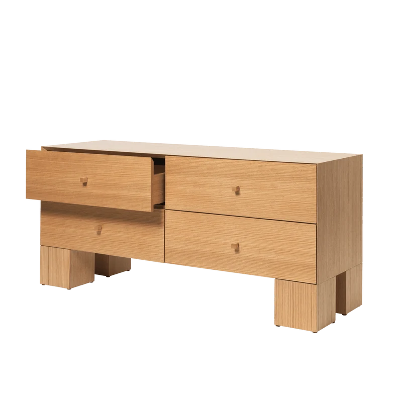 Kuben Schrank mit 4 Schubladen 2x2 Eiche natur - ferm LIVING