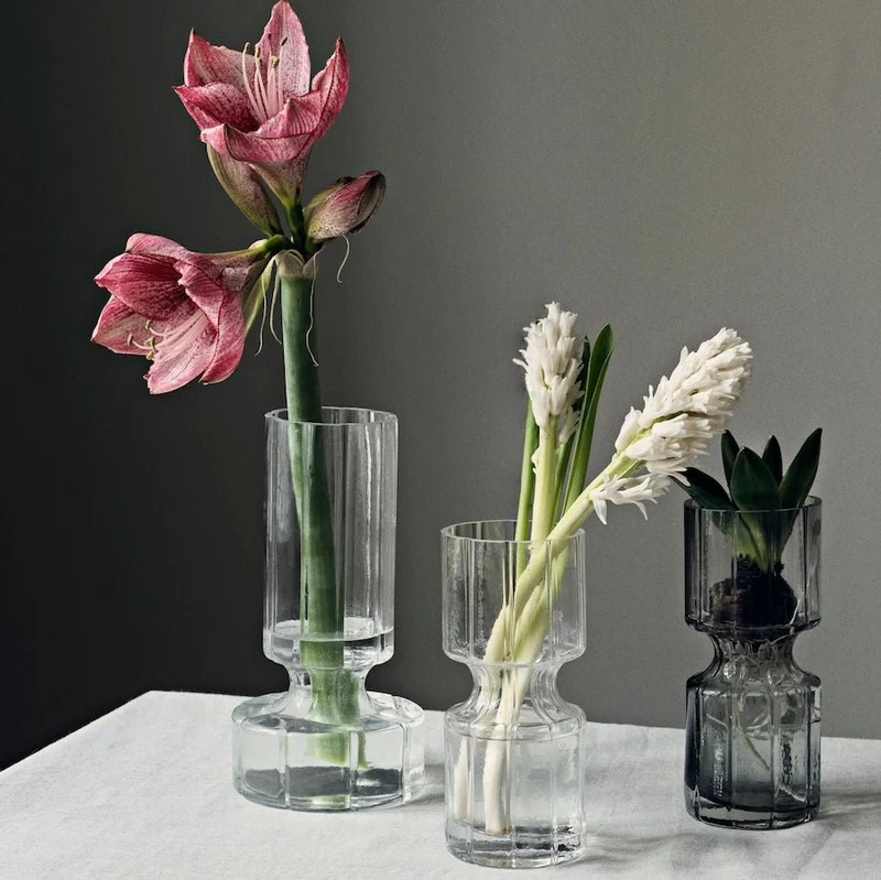 Hyazinthen Vase Smoke Glas H20 - Broste Copenhagen