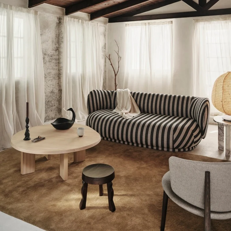 Sofa Rico Lounger, Louisiana, Sand/Black- ferm LIVING