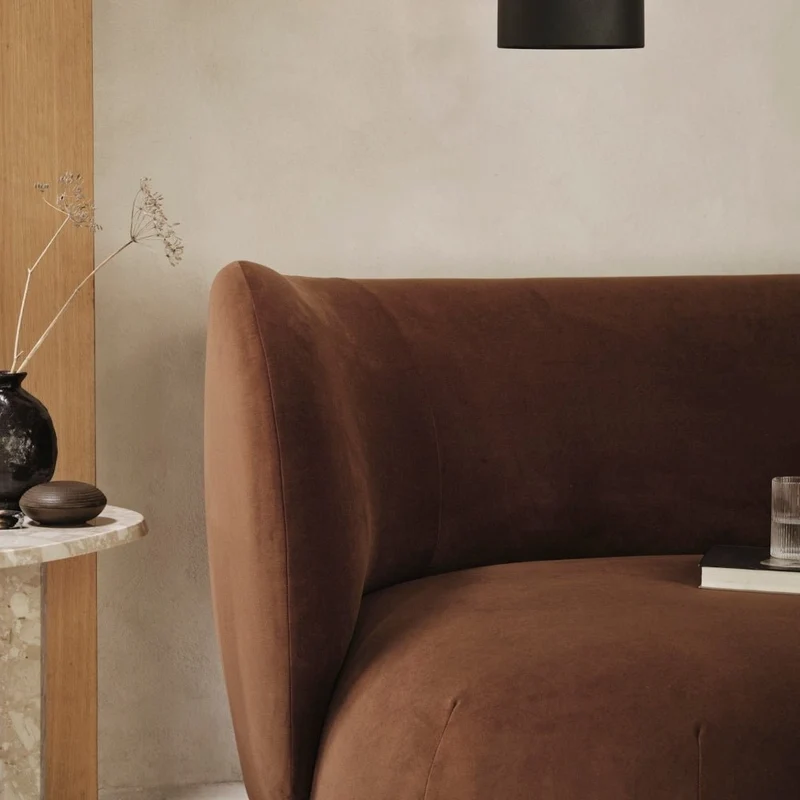 Sofa Rico Lounger, Rich Velvet, Soft Brown - ferm LIVING