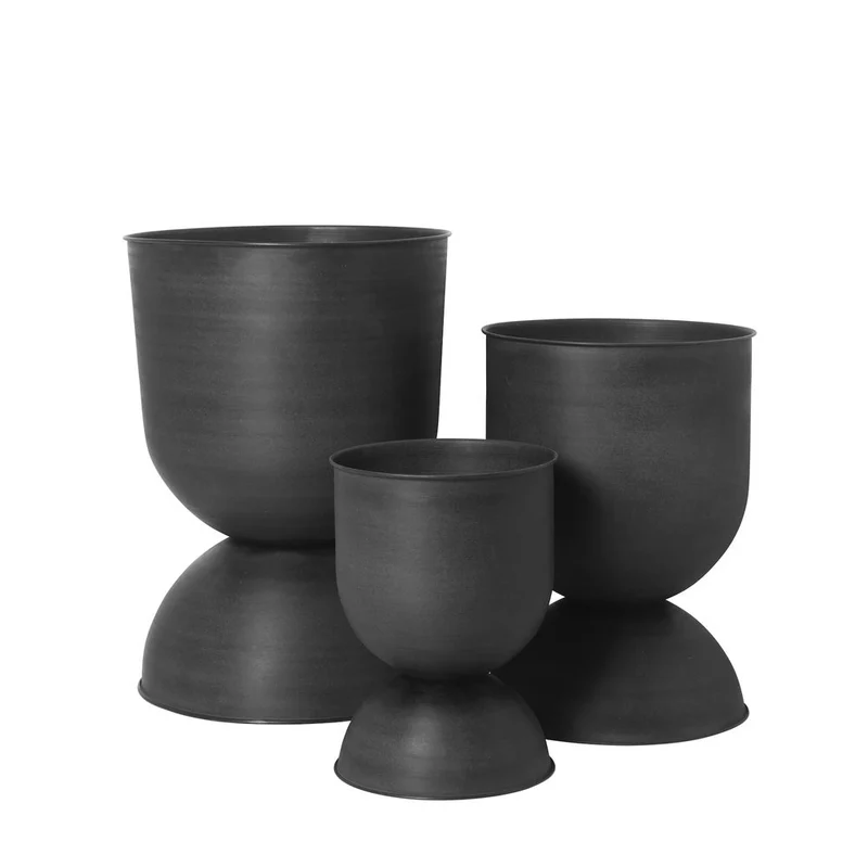 Hourglass Blumentopf schwarz Large 73 cm- ferm LIVING