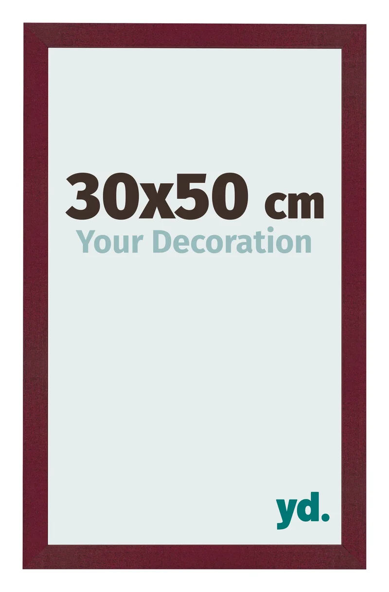 Bilderrahmen 30x50 cm - Weinrot Gewischt - MDF - Bologna