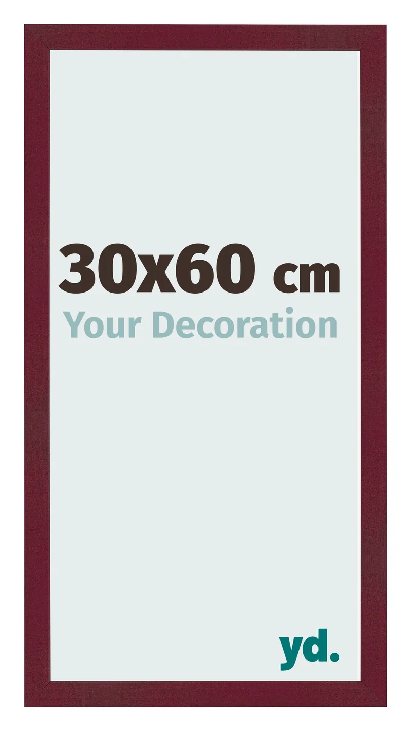 Bilderrahmen 30x60 cm - Weinrot Gewischt - MDF - Bologna