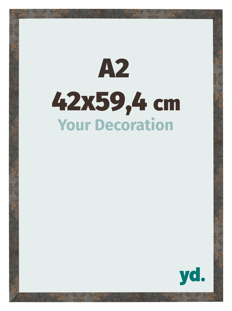 Bilderrahmen A2 - 42x59,4 cm - Oxidiertes Metall - MDF - Bologna