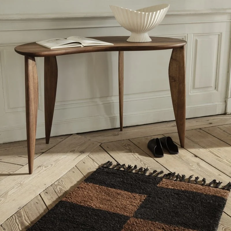 Woll-Teppich Mara, 120 x 180 cm schwarz / chocolate - ferm LIVING