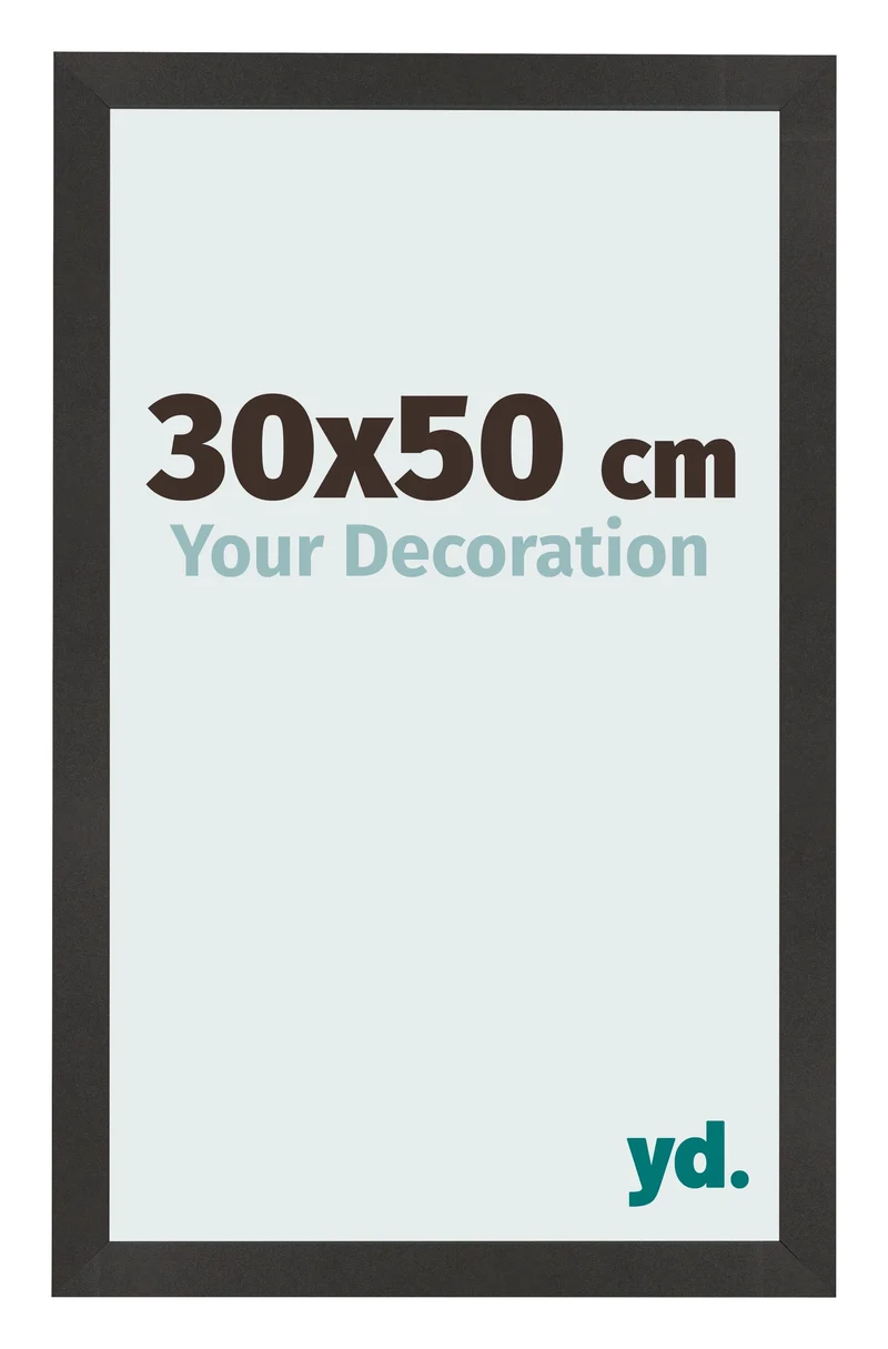 Bilderrahmen 30x50 cm - Schwarz Matt - MDF - Bologna