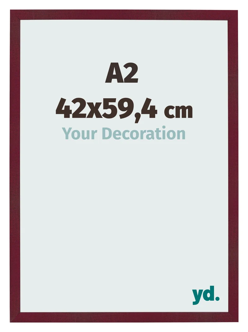 Bilderrahmen A2 - 42x59,4 cm - Weinrot Gewischt - MDF - Bologna