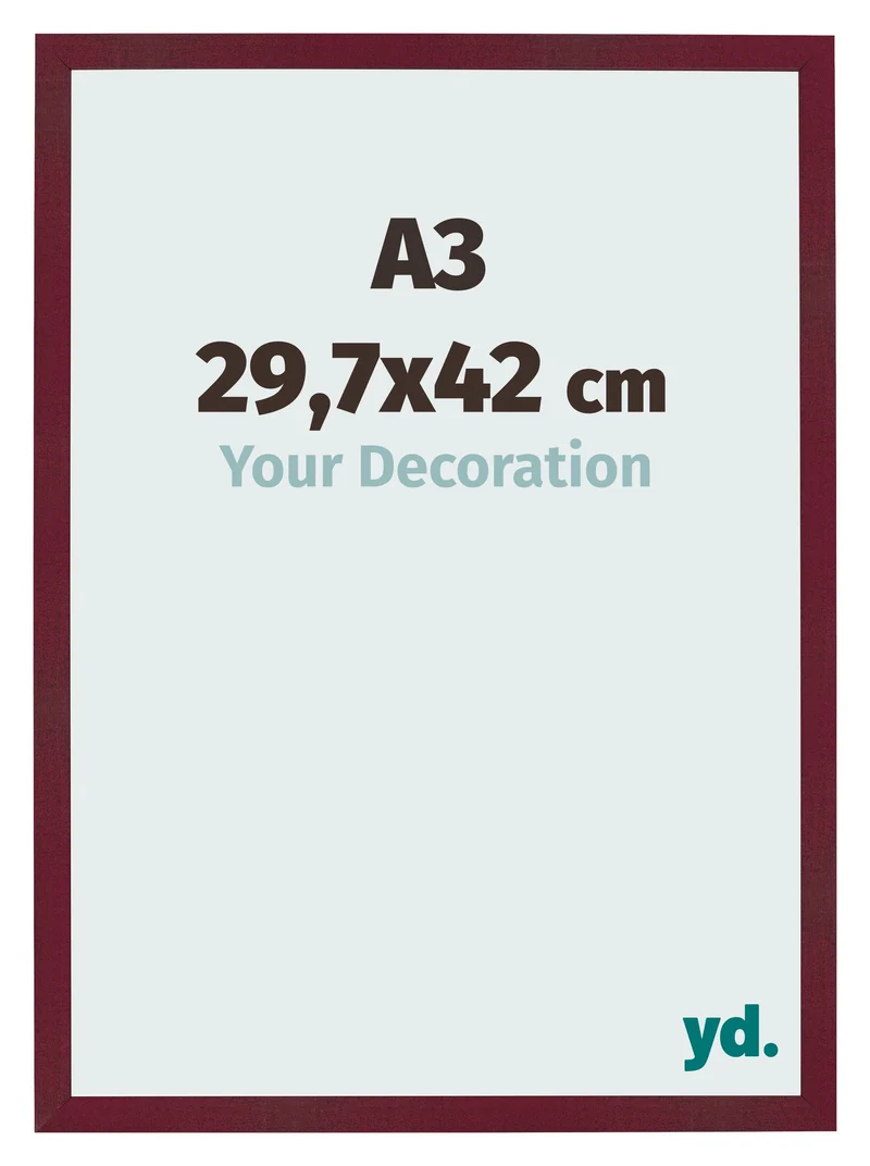 Bilderrahmen A3 - 29,7x42 cm - Weinrot Gewischt - MDF - Bologna