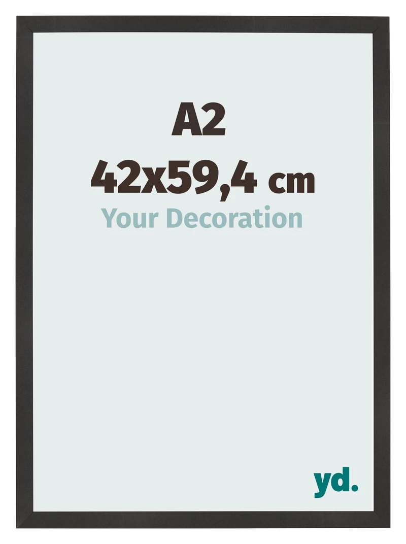 Bilderrahmen A2 - 42x59,4 cm - Schwarz Matt - MDF - Bologna