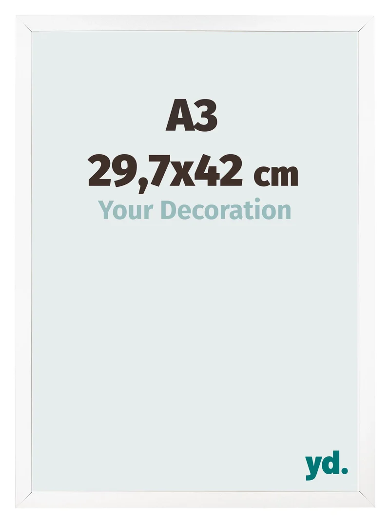 Bilderrahmen A3 - 29,7x42 cm - Weiß Matt - MDF - Bologna