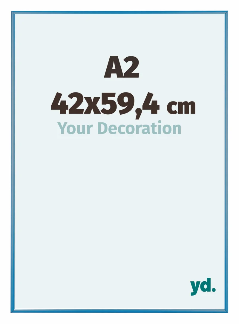 Bilderrahmen A2 - 42x59,4 cm - Stahl Blau - Aluminium - Kent