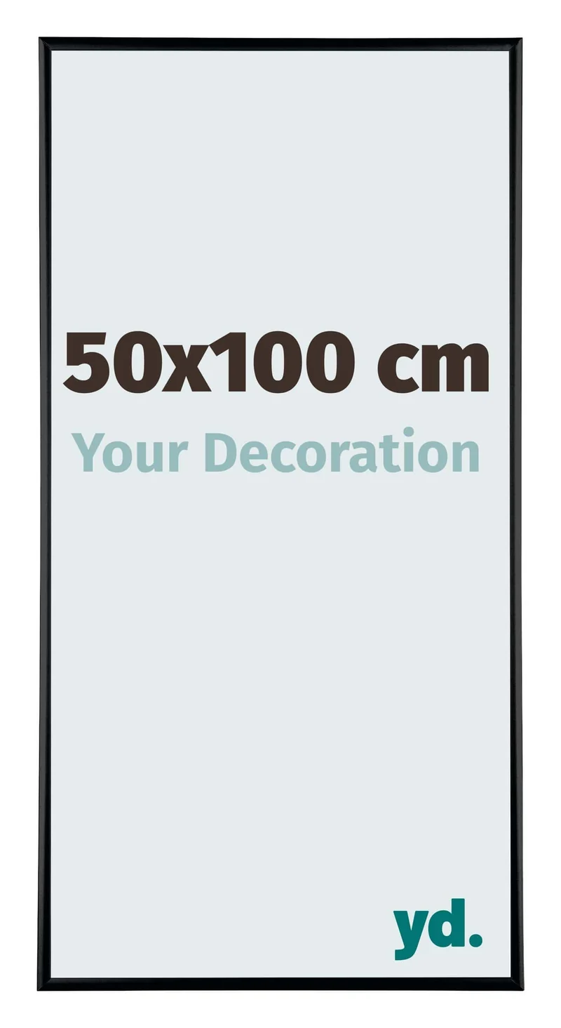 Bilderrahmen 50x100 cm - Schwarz Matt - Aluminium - Kent