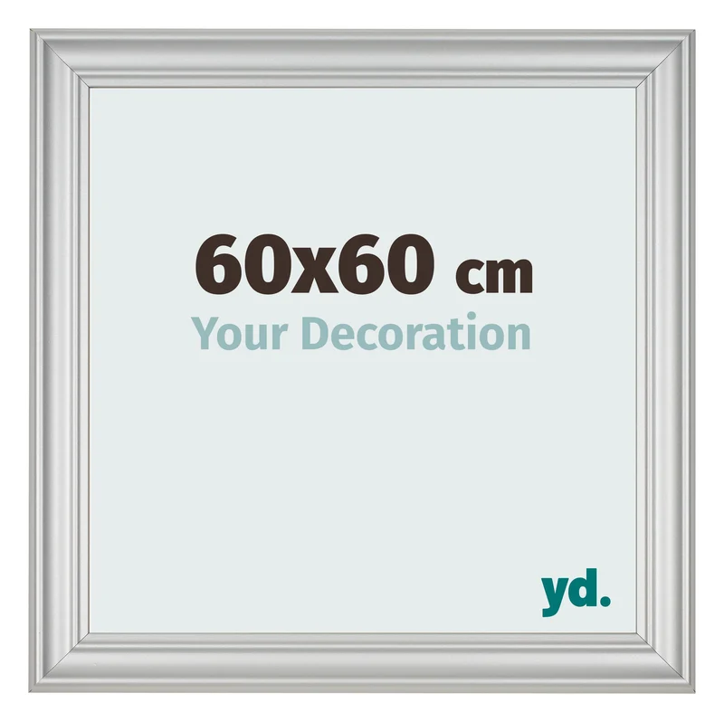 Bilderrahmen 60x60 cm - Silber Matt - MDF - Lazio